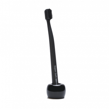 Toothbrush and holder set - black